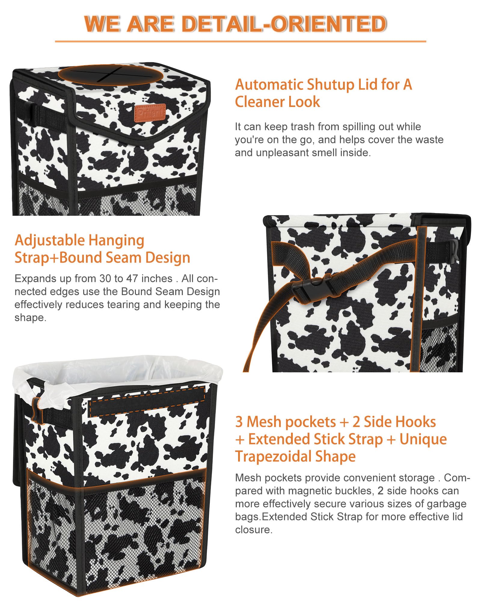 Pritent mesh pocket storage shot with tissues and wipes for convenient reach while driving