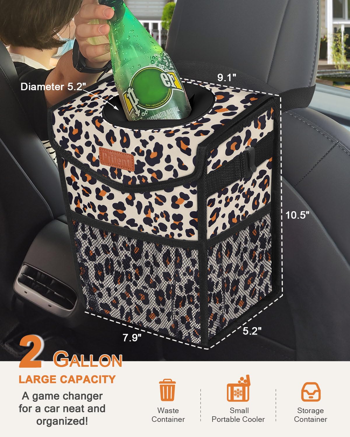 Pritent lid detail displaying PU leather quick-seal for odor control