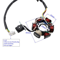PRO BAT stator five-wire female connector ready to plug into GY6 harness
