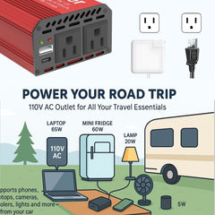 Pro Chaser inverter plugged into vehicle cigarette lighter providing on-road power