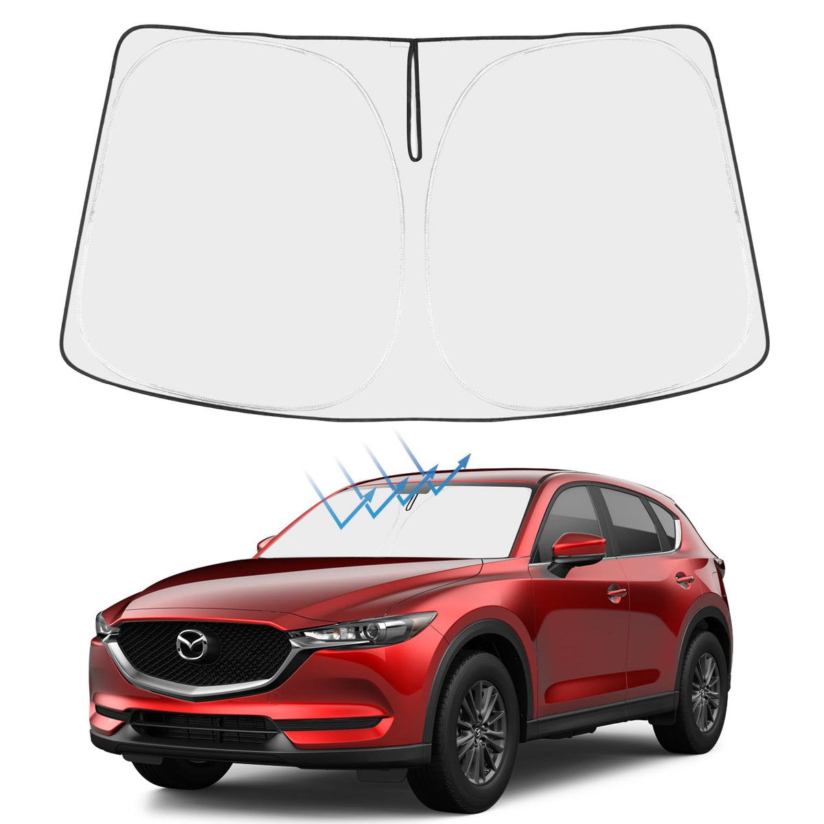 Proadsy front view installed on CX-30 windshield showing full coverage benefit