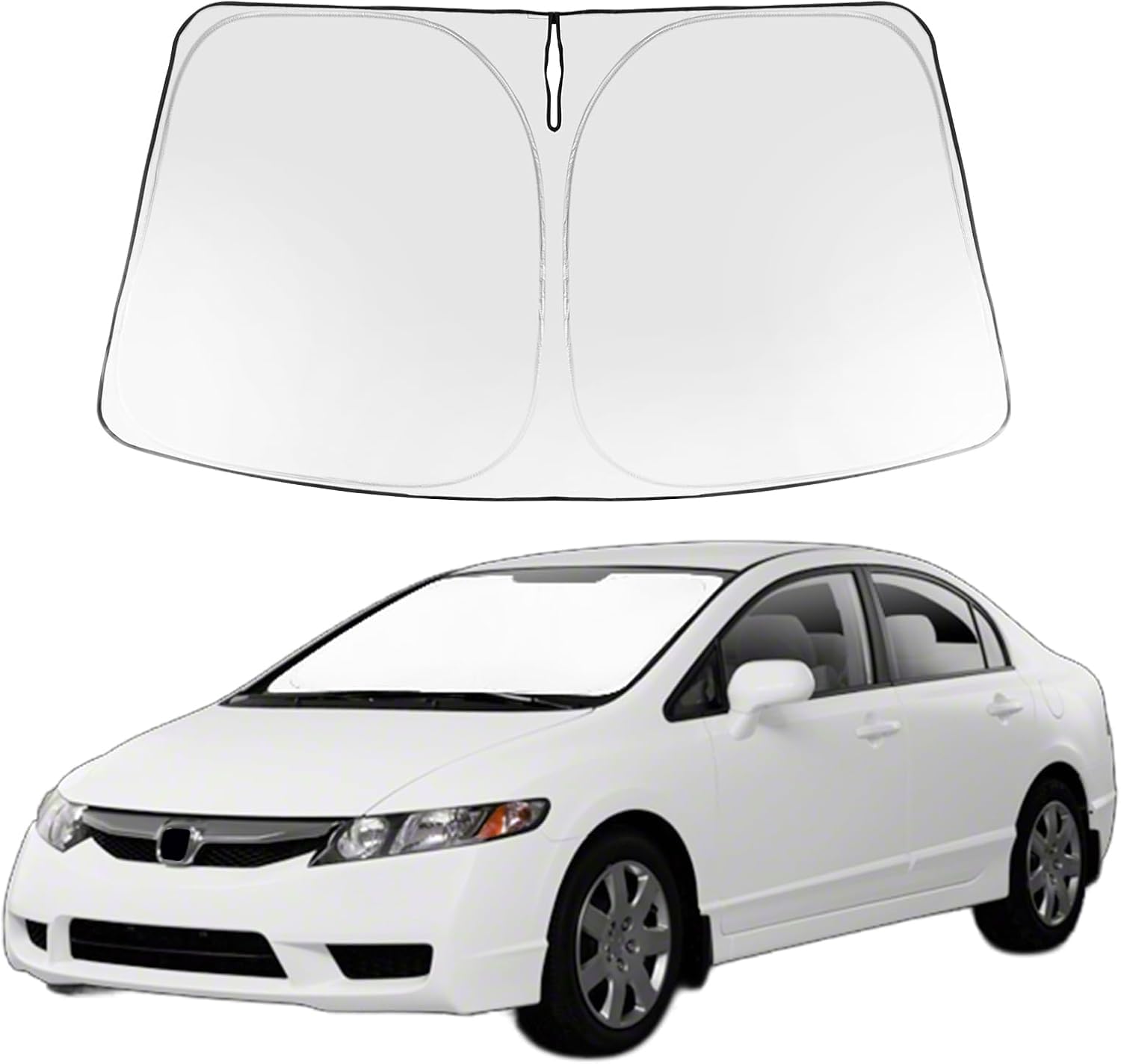 Proadsy front view showing custom-cut Civic fit and easy placement benefit