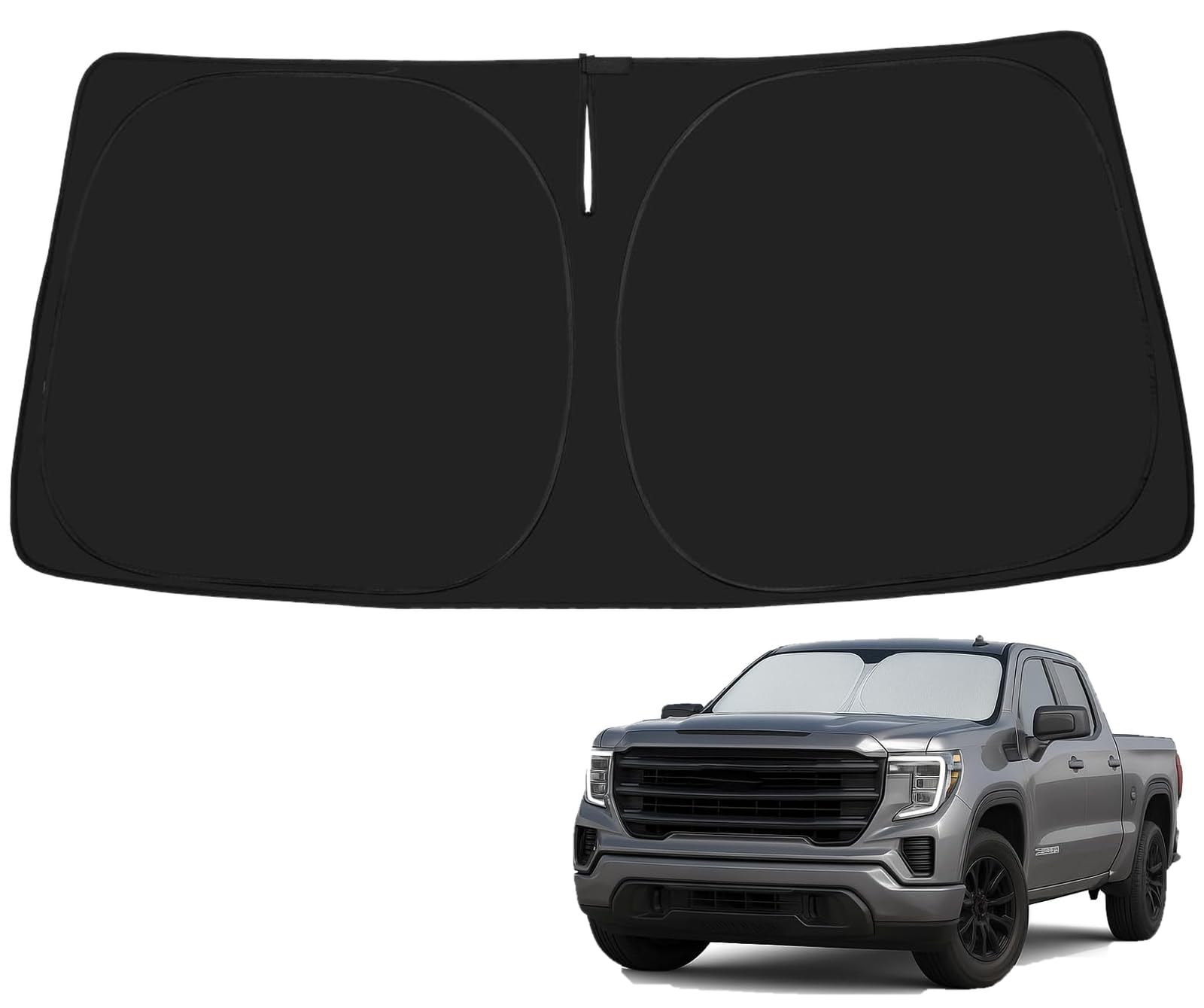 Proadsy front view on windshield showing full Sierra coverage and quick heat reduction