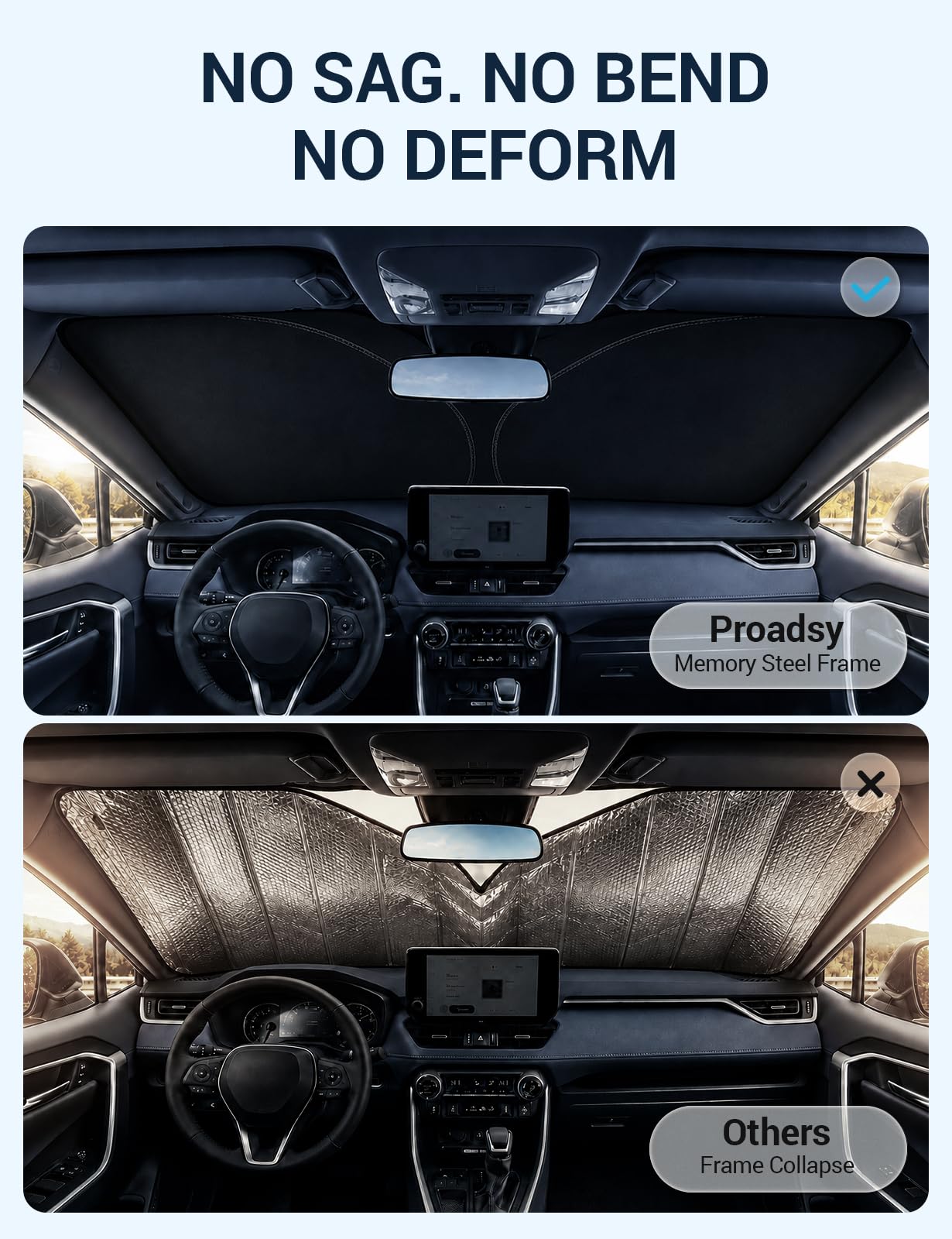 Proadsy size comparison on dashboard illustrating accurate Civic fit and scale