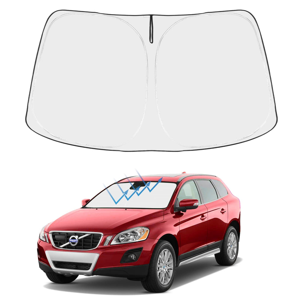 Proadsy front view on Volvo XC60 showing full windshield coverage and sun reflection benefit