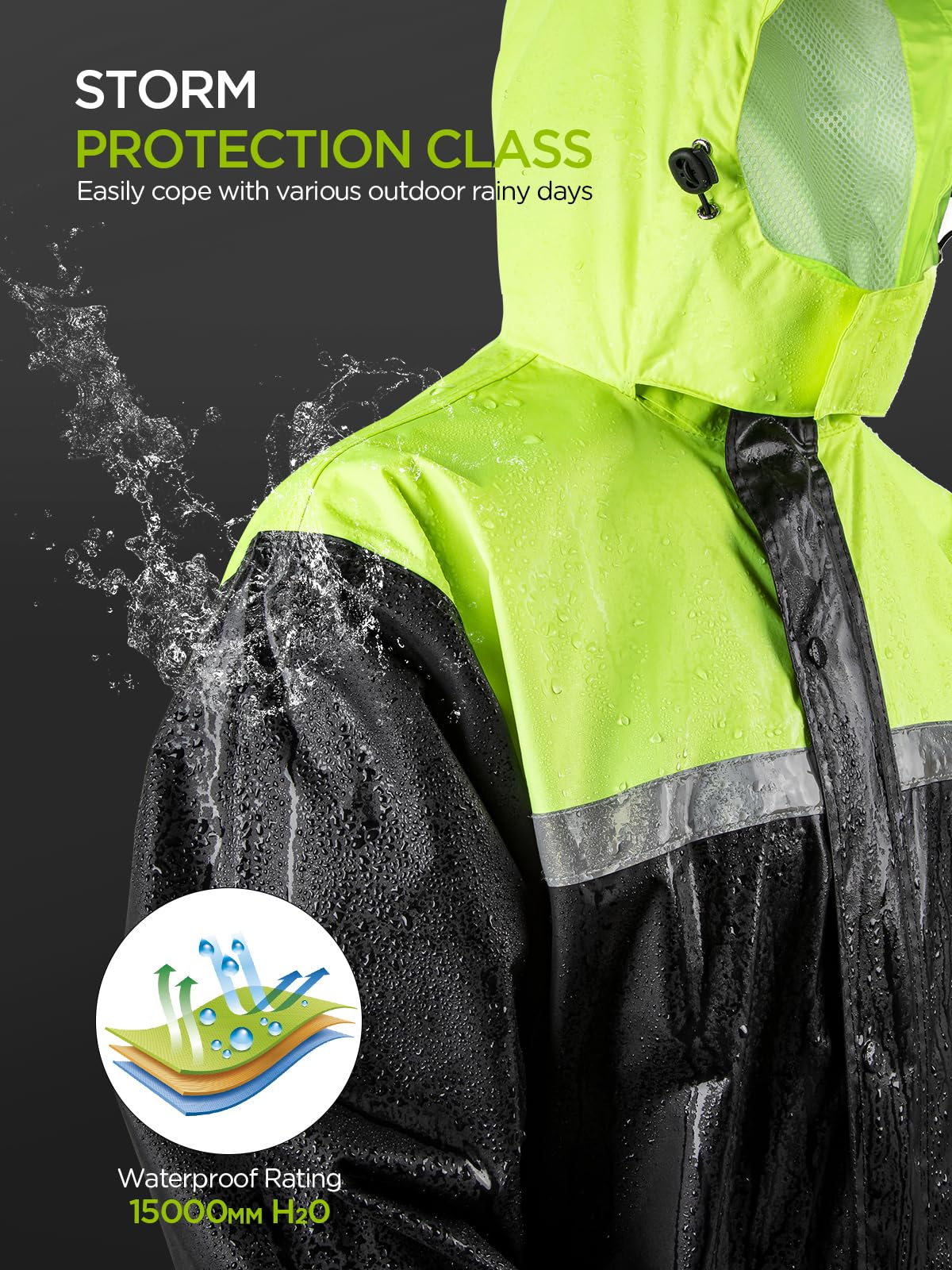 ProHydra reflective stripes visible at night to improve worker visibility