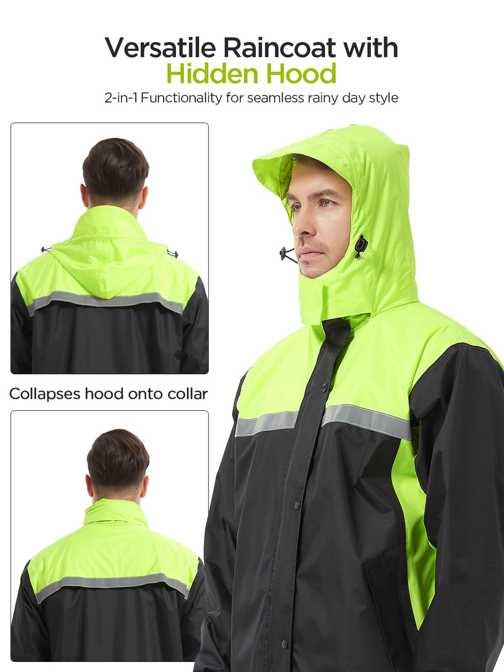 ProHydra tucked-away hood with visor stored in collar for versatile protection