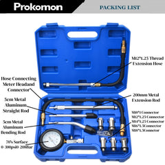Prokomon dual-scale gauge closeup showing PSI and BAR for accurate measurements