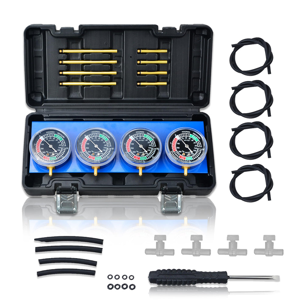 Prokomon front view of four vacuum gauges showing simultaneous readings for quick balancing