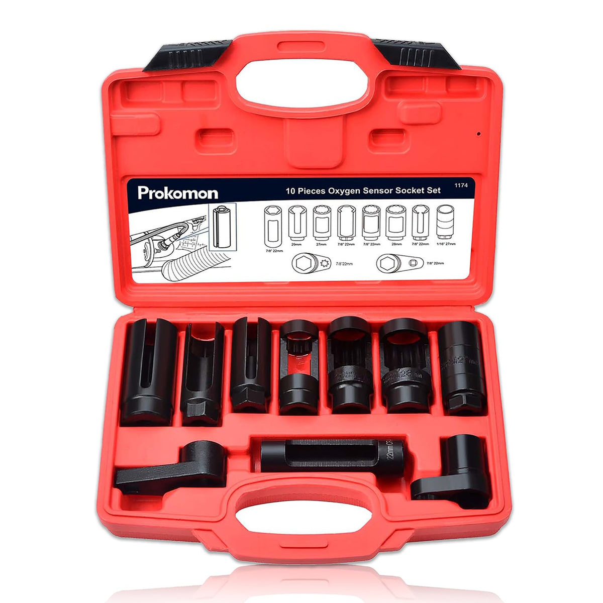 Prokomon front packaging showing complete 10pcs socket set and benefits