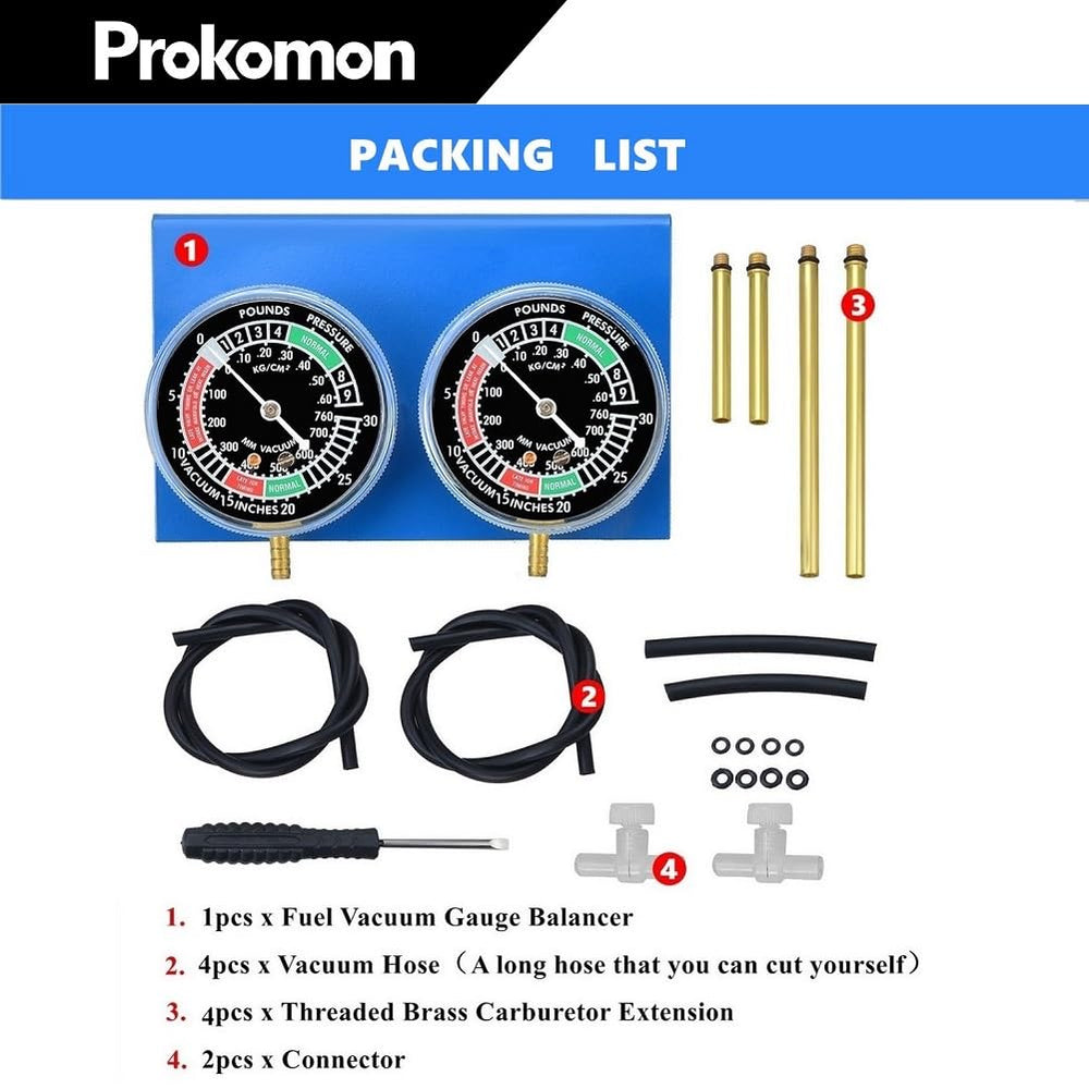 Prokomon close-up dial showing calibration marks for precise vacuum readings