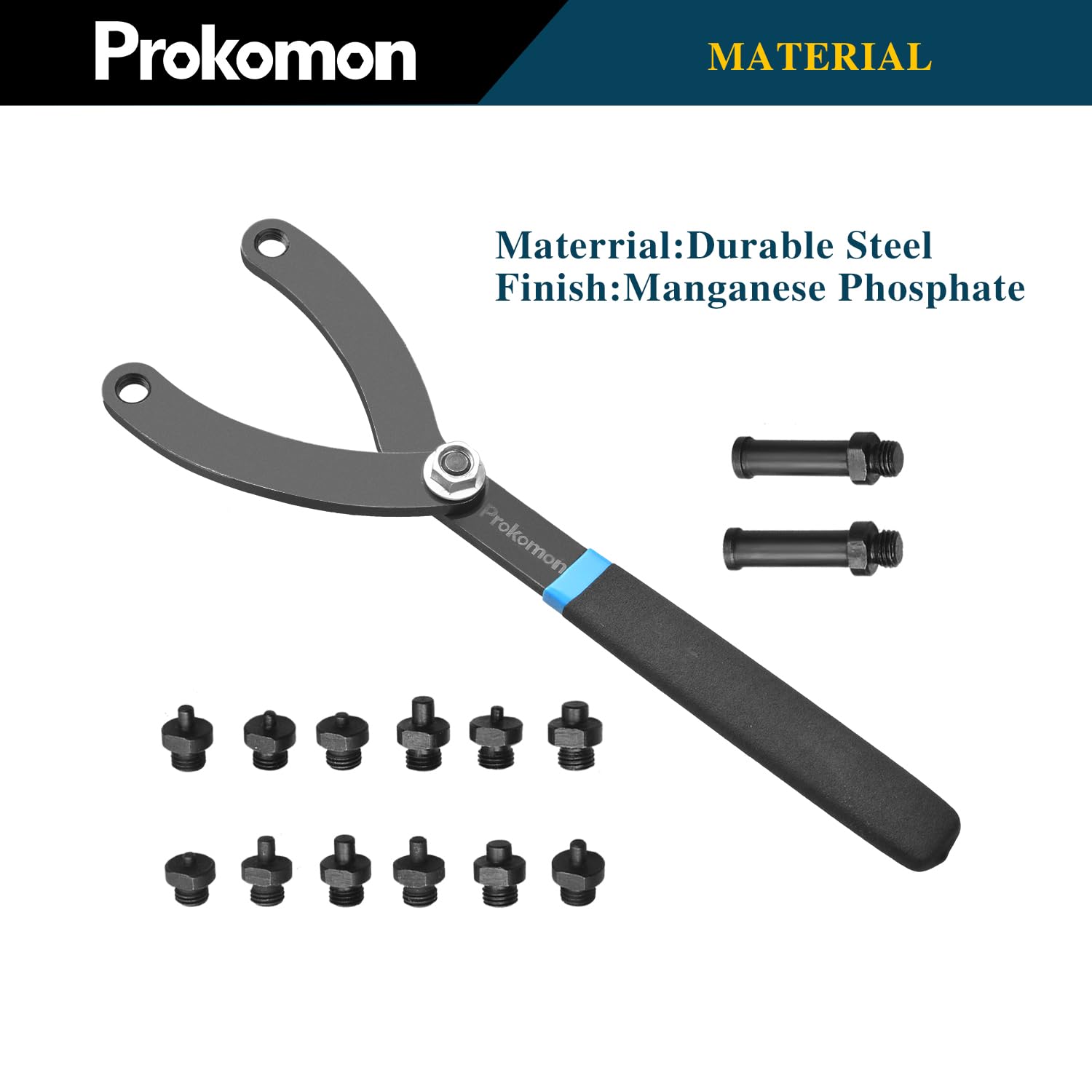 Prokomon wrench in use on a crankshaft pulley for secure holding