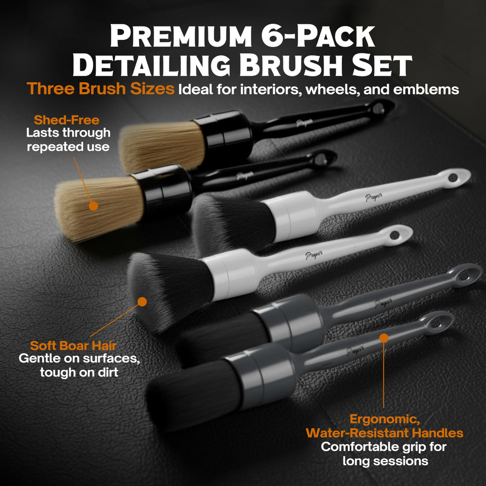 PROPER DETAILING CO. boar's hair bristle closeup protecting leather surfaces