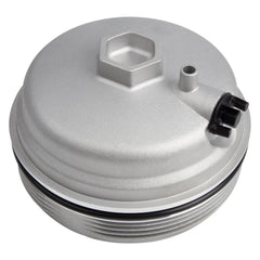 Prosentuo front view aluminum fuel filter cap showing robust design and fit