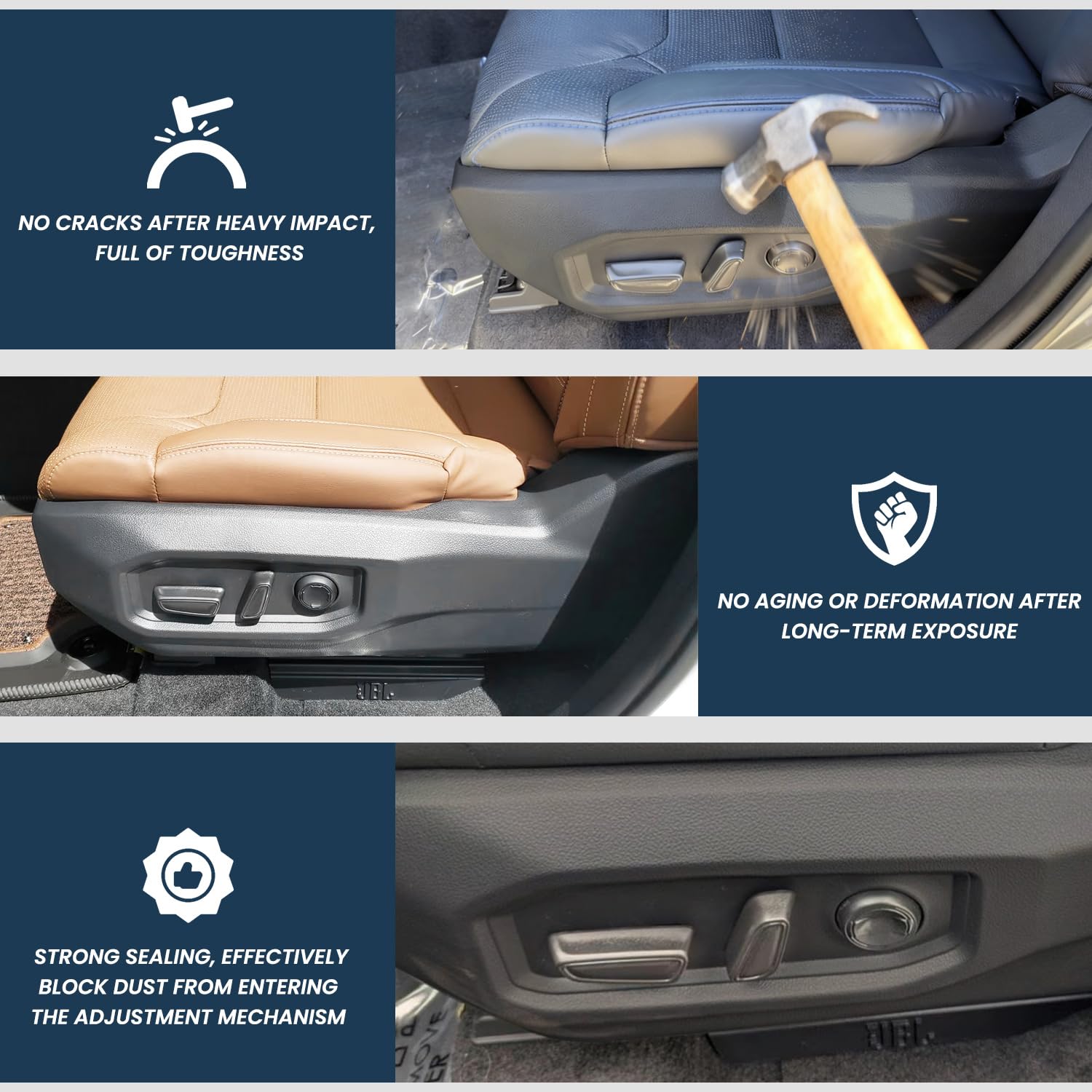Prosentuo installed panel on driver seat demonstrating precise alignment and protection