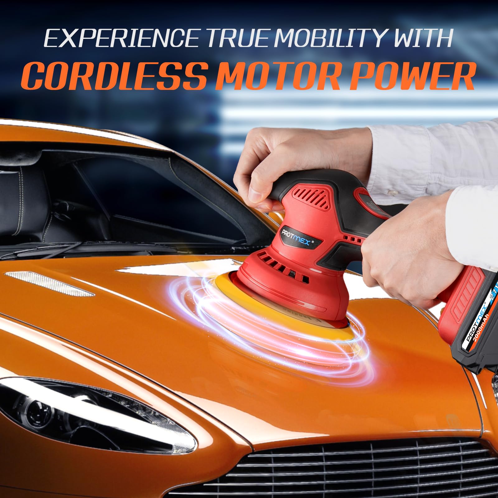 Protmex polisher held in hand showing compact size and lightweight handling