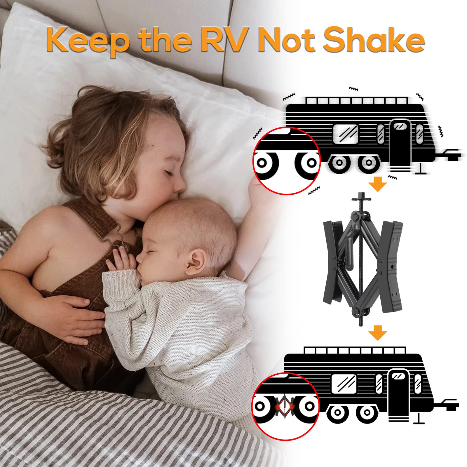 Proud Panda secured RV at campsite providing steady, worry-free leveling