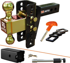PSAUTO front view of ball mount showing receiver and drop, ensuring secure towing