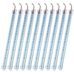 PSDRIQQ front view of ten DC12V LED bars showing compact kit and bright benefit