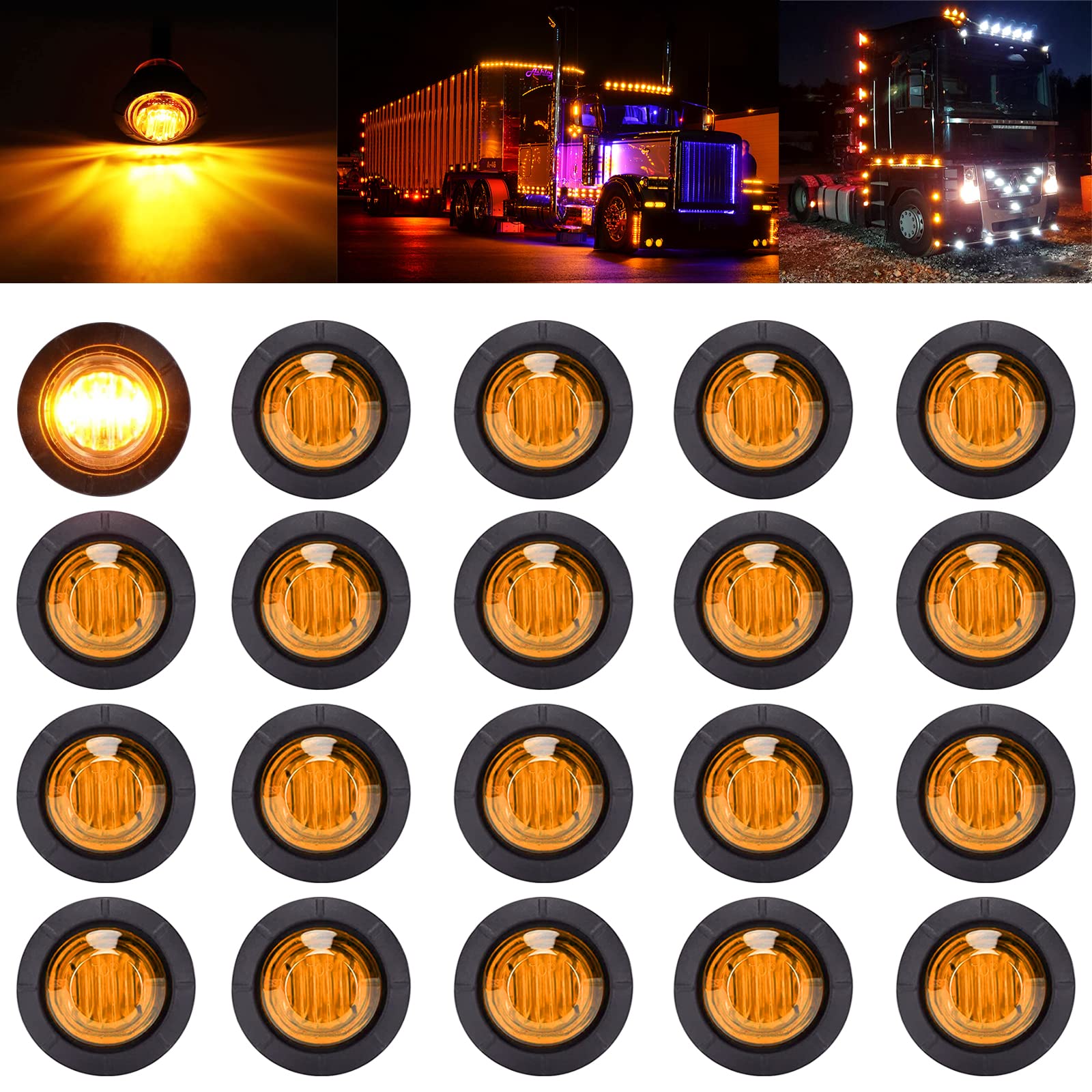 PSEQT 20-pack front view showing amber marker lights and packaging benefit visibility