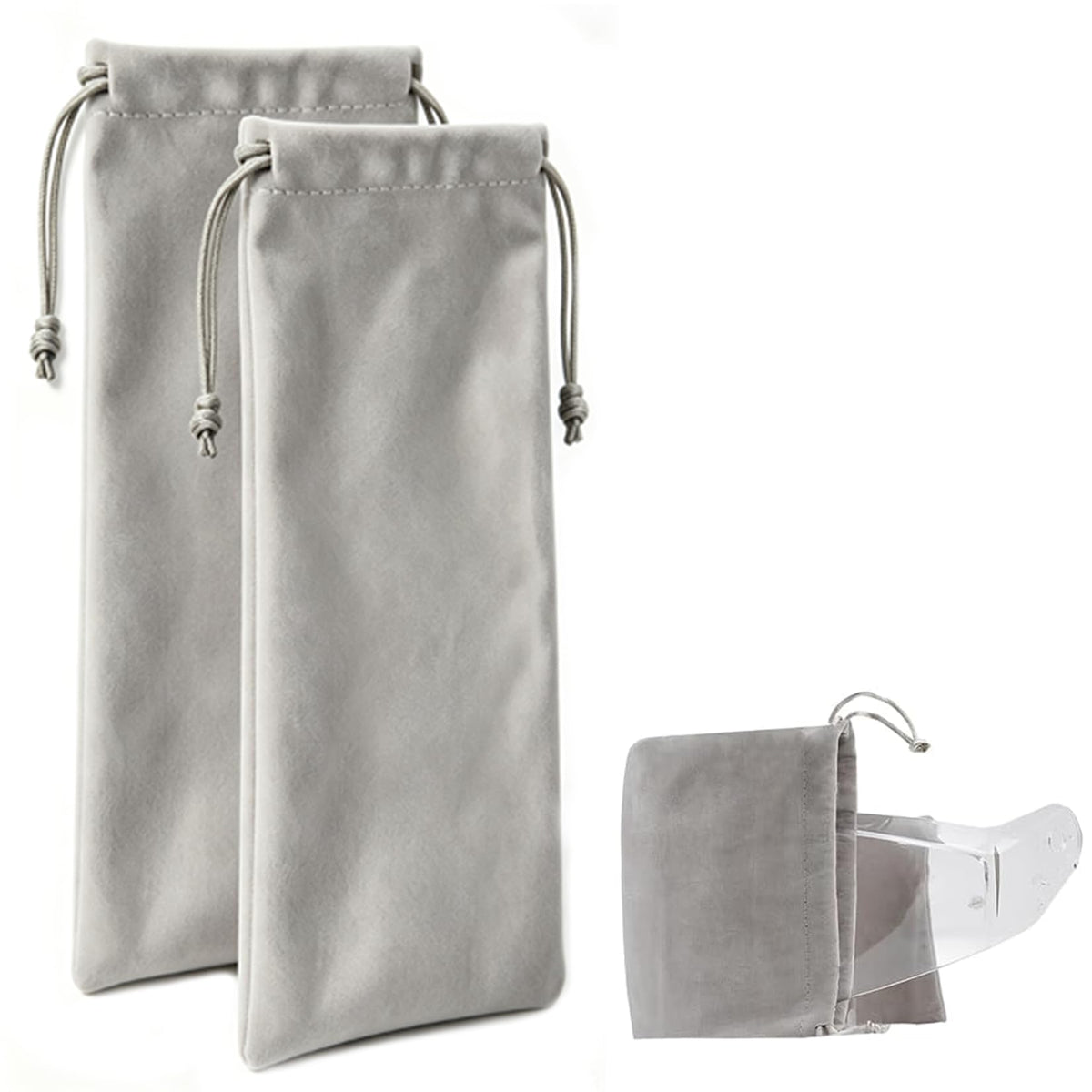 PSLER front view of two visor sleeves showing clean packaging and protection