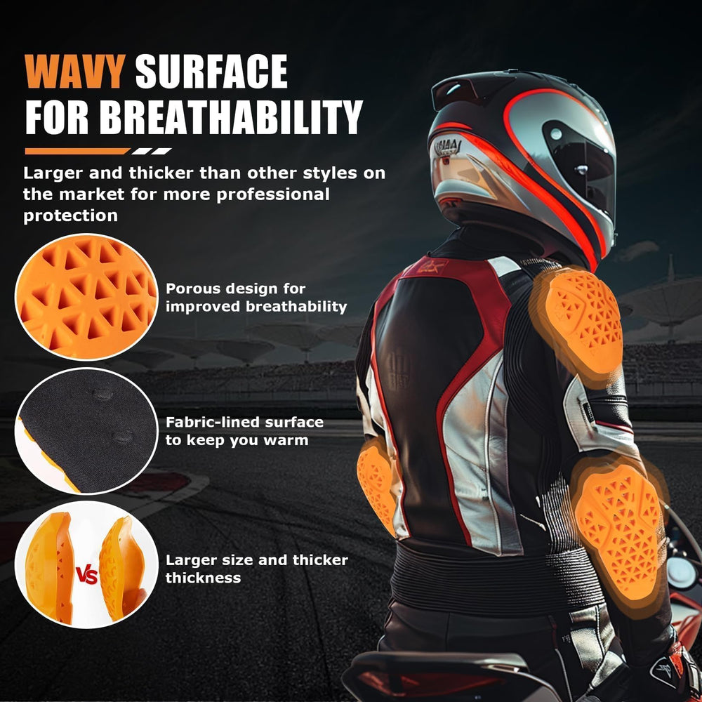 PSLER shoulder pad detail showing ergonomic shape and impact dispersion