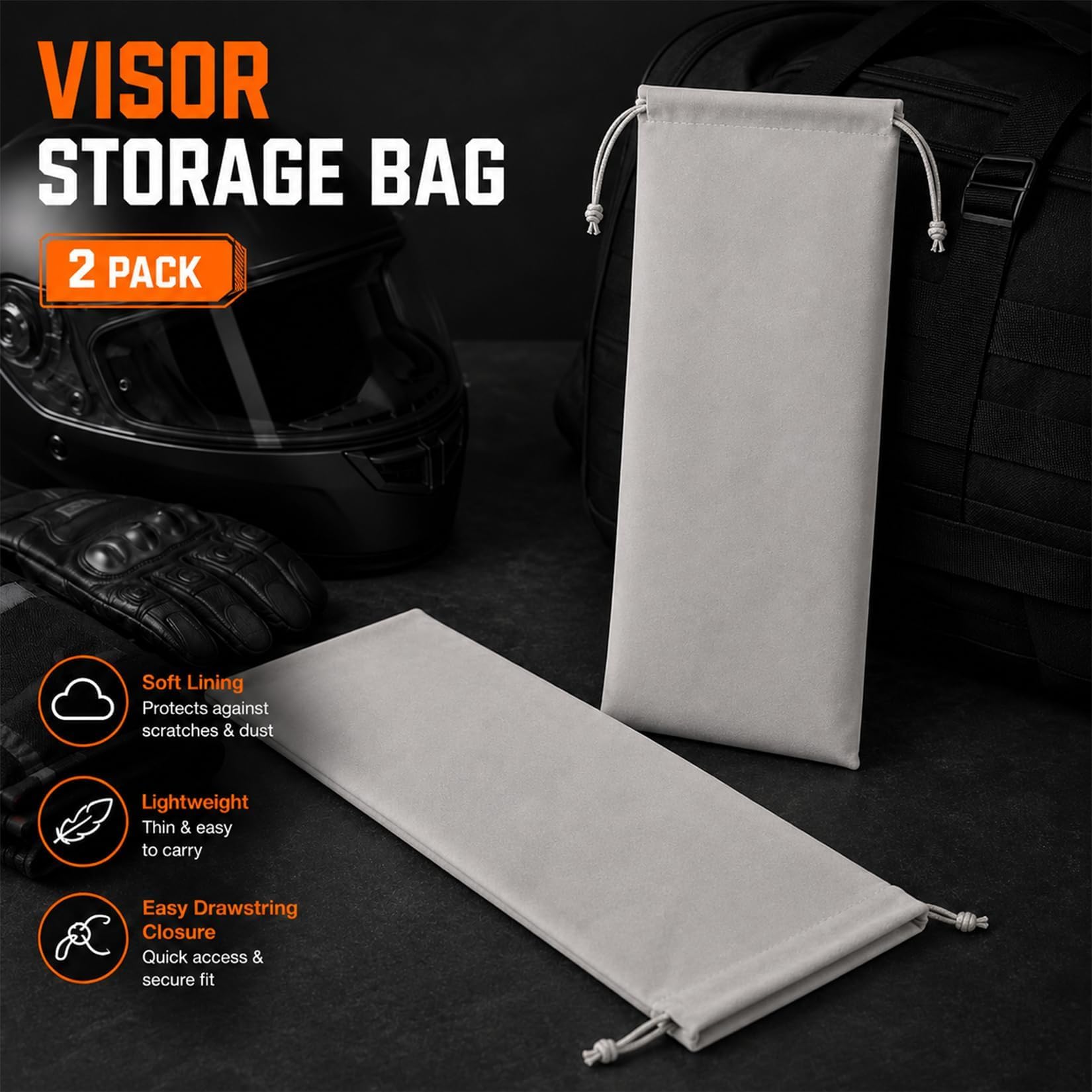 PSLER two sleeves holding clear and tinted visors for organized backups