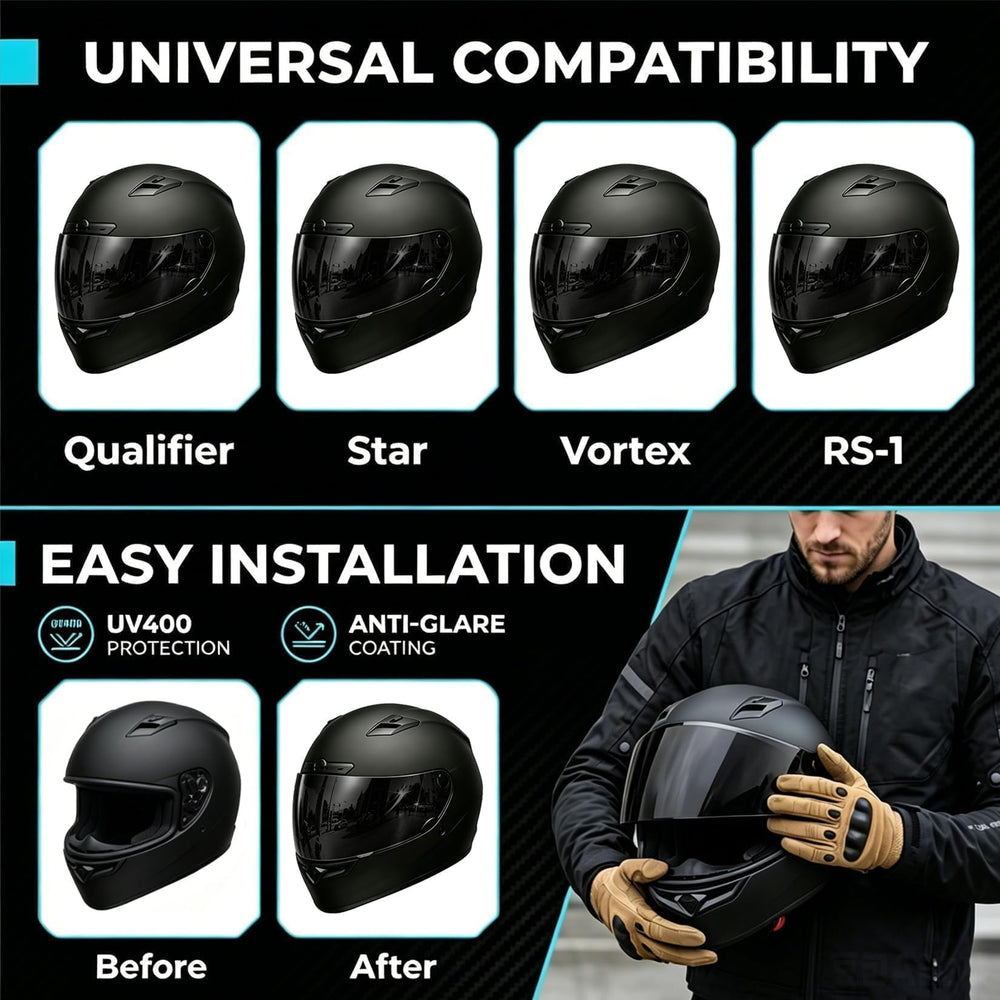 PSLER visor side profile aligned to Bell helmet for precise fit benefit