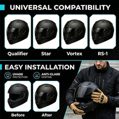 PSLER visor side profile aligned to Bell helmet for precise fit benefit