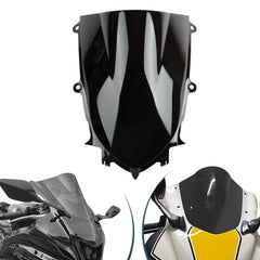 PSLER front view windshield fitted to Yamaha R6 showing improved airflow