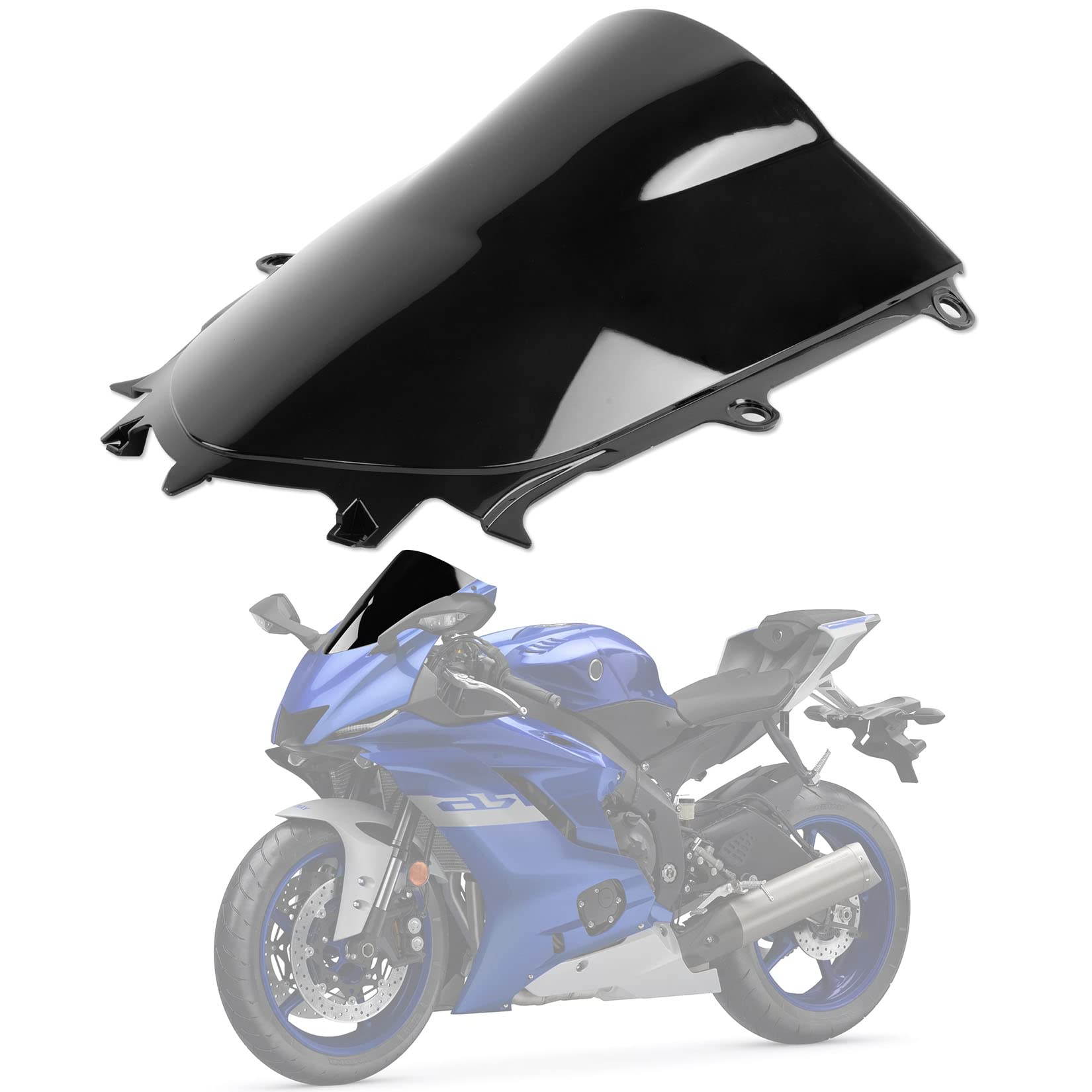 PSLER packaged windshield with included fairing showing ready-to-install benefit