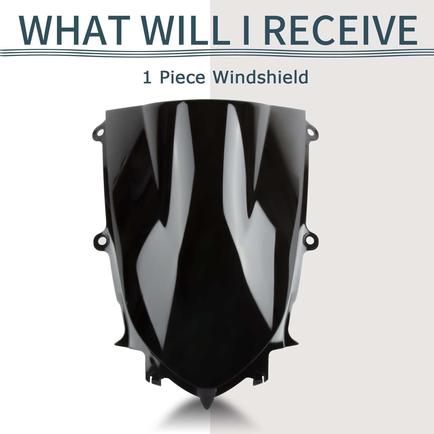 PSLER windshield next to helmet showing size and scale advantage