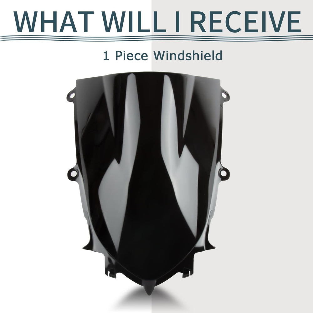 PSLER windshield next to helmet showing size and scale advantage
