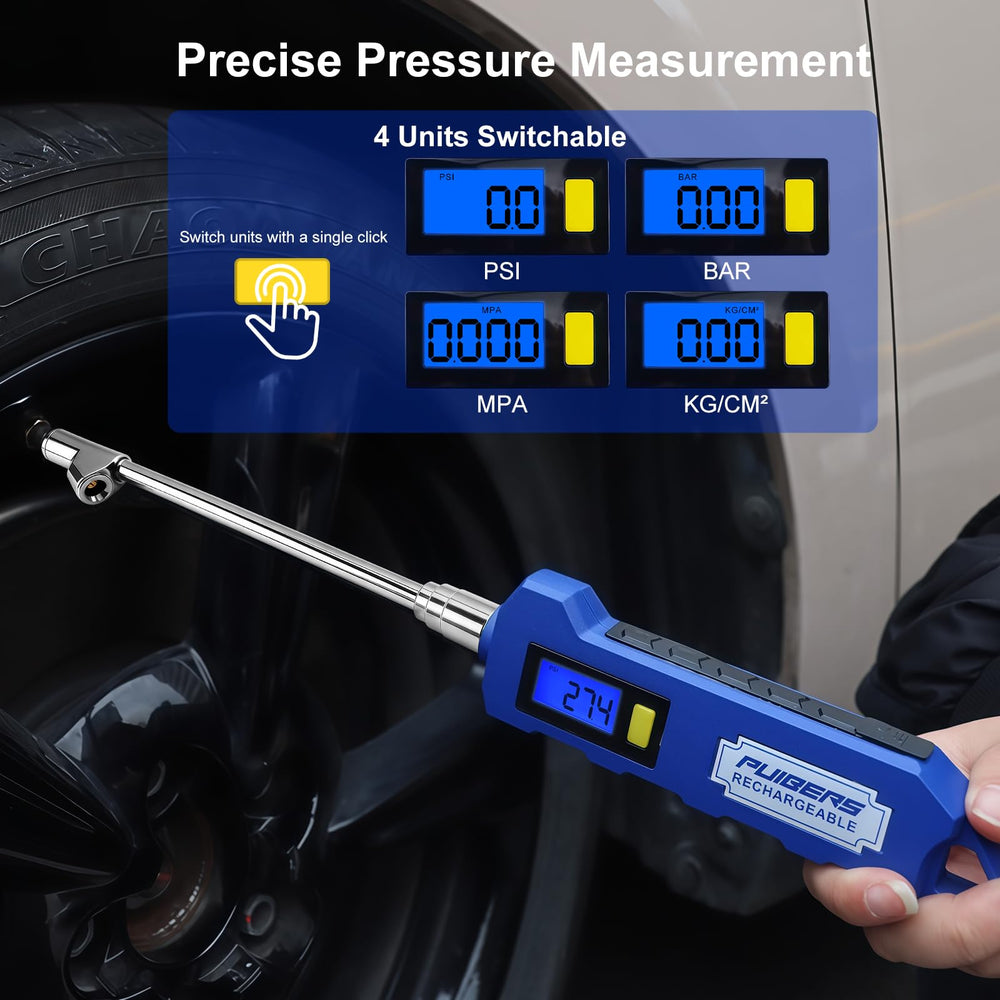 PUIBERS backlit LCD display lit, easy-to-read pressure values day or night