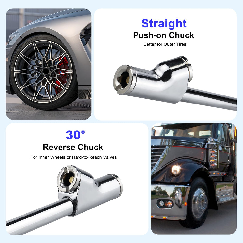 PUIBERS dual-head chuck detail, straight and 30-degree head for tight access