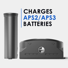 Pulsar APS charger in use with battery attached illustrating reliable field charging