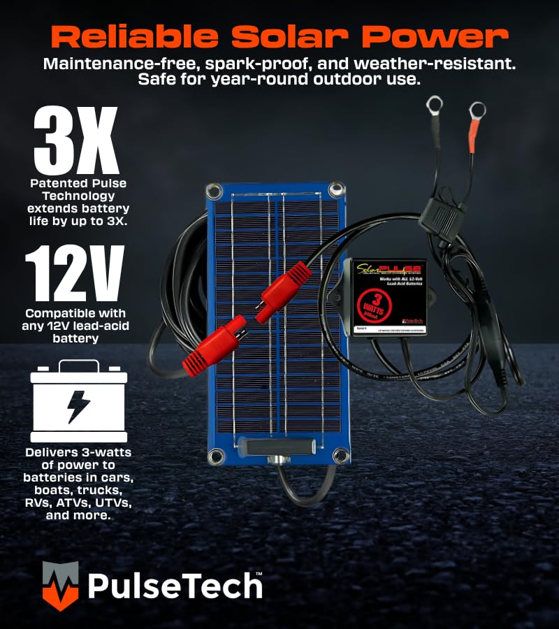 PulseTech SolarPulse laminated aluminum back plate mounted for weather-resistant durability