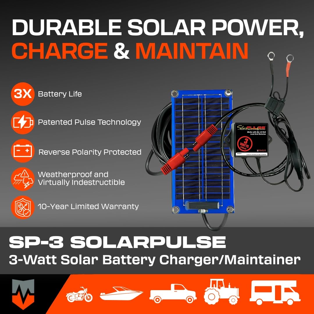 PulseTech SolarPulse circuit box with LED indicator showing clear charging status and safety