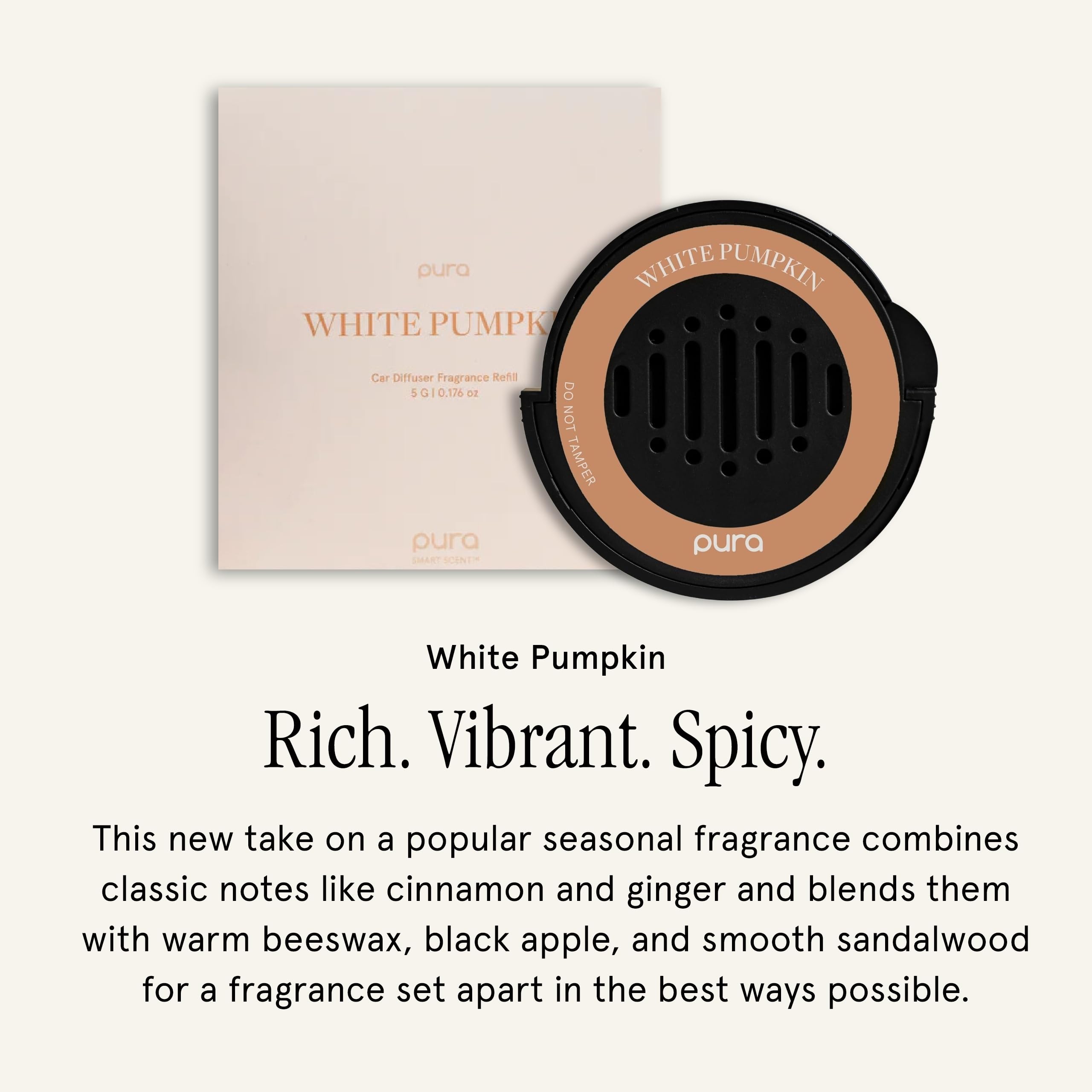 Pura White Pumpkin cartridge close-up highlighting easy swap benefit