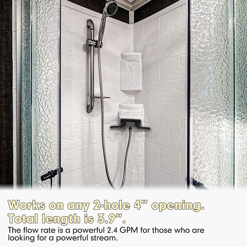PureHaven faucet next to a ruler showing 3.9 inch length for compact RV installation