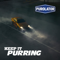 Purolator PBL12222 cutaway showing SmartFUSION synthetic media capturing contaminants for longer engine life