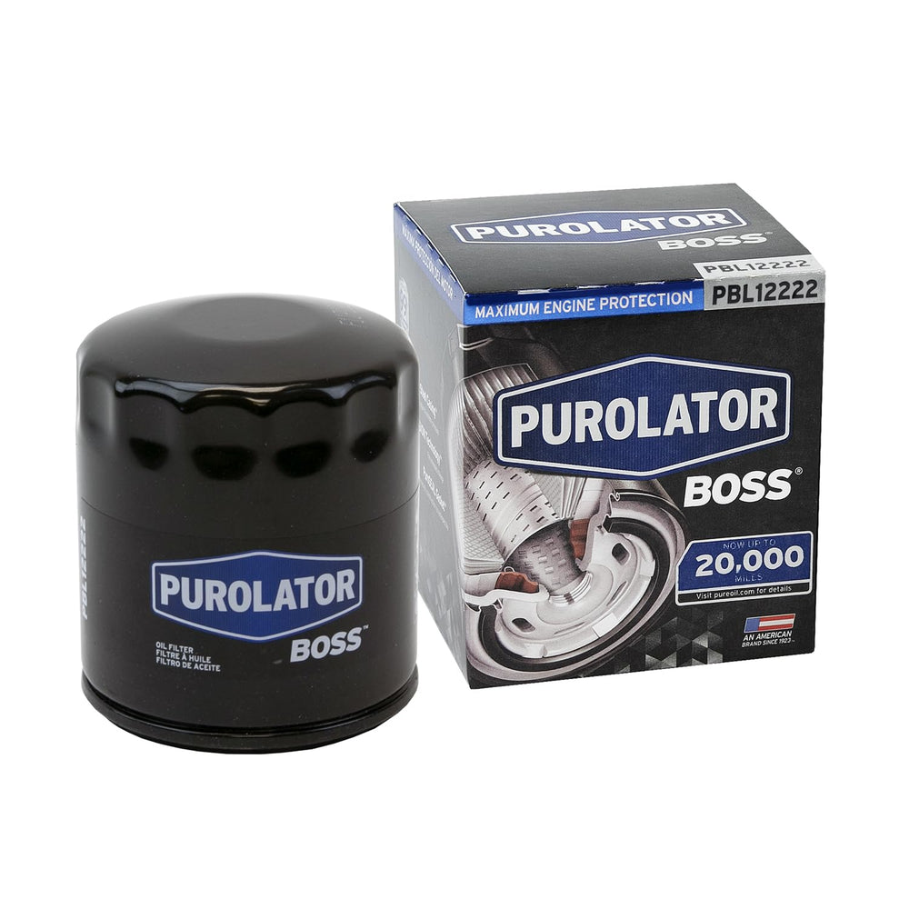 Purolator PurolatorBOSS PBL12222 front view showing durable canister and label for reliable protection