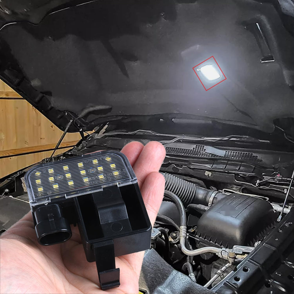 puruoda front view underhood light assembly showing precise fit and clear illumination