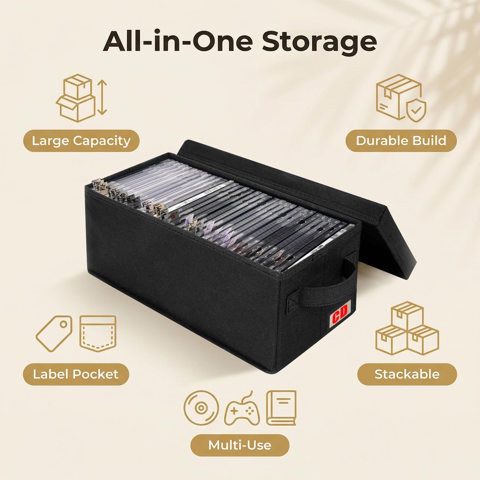 PUTNATRUE open box showing interior and 35-disc capacity for quick access
