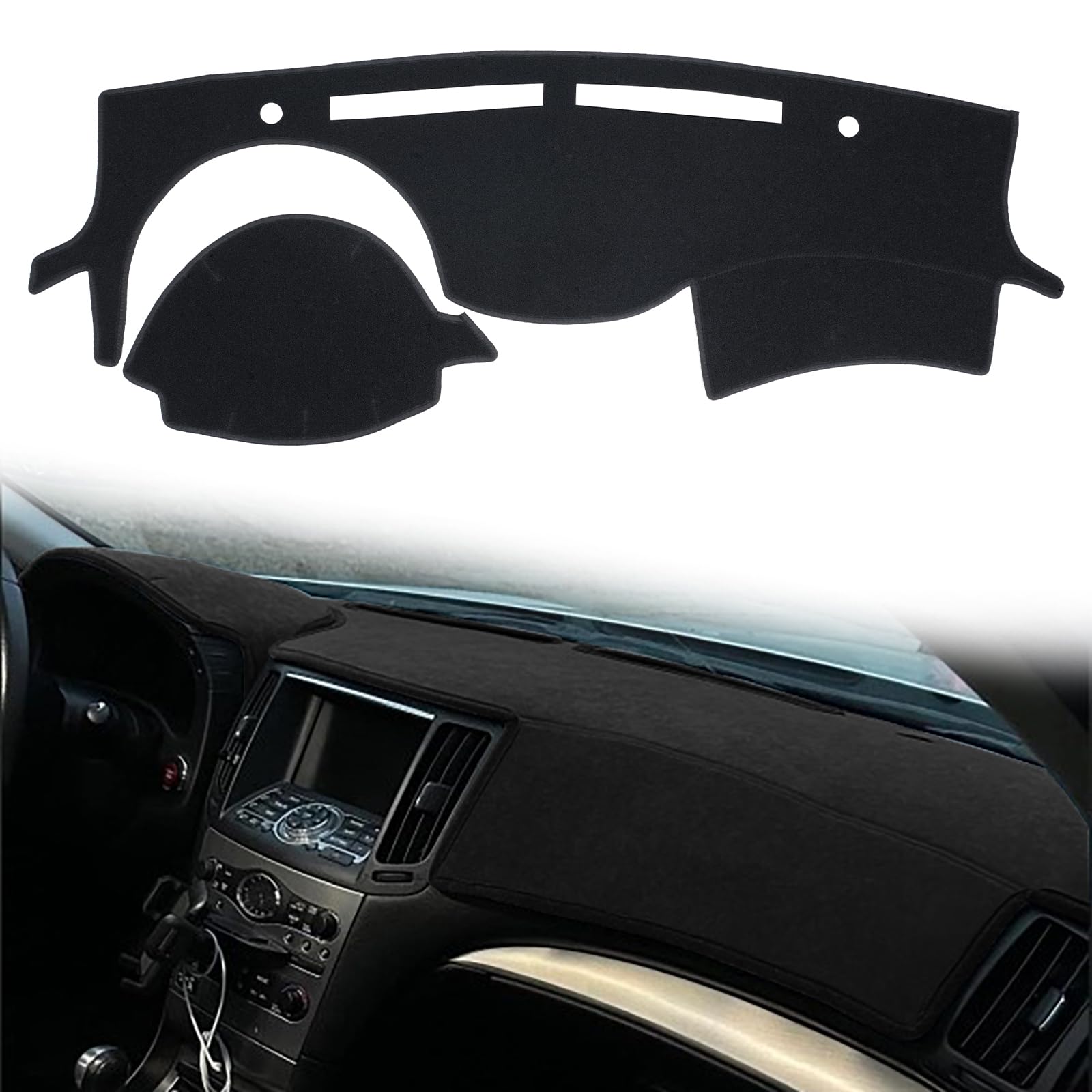 puxhig front view installed on Infiniti dash reduces glare and freshens interior