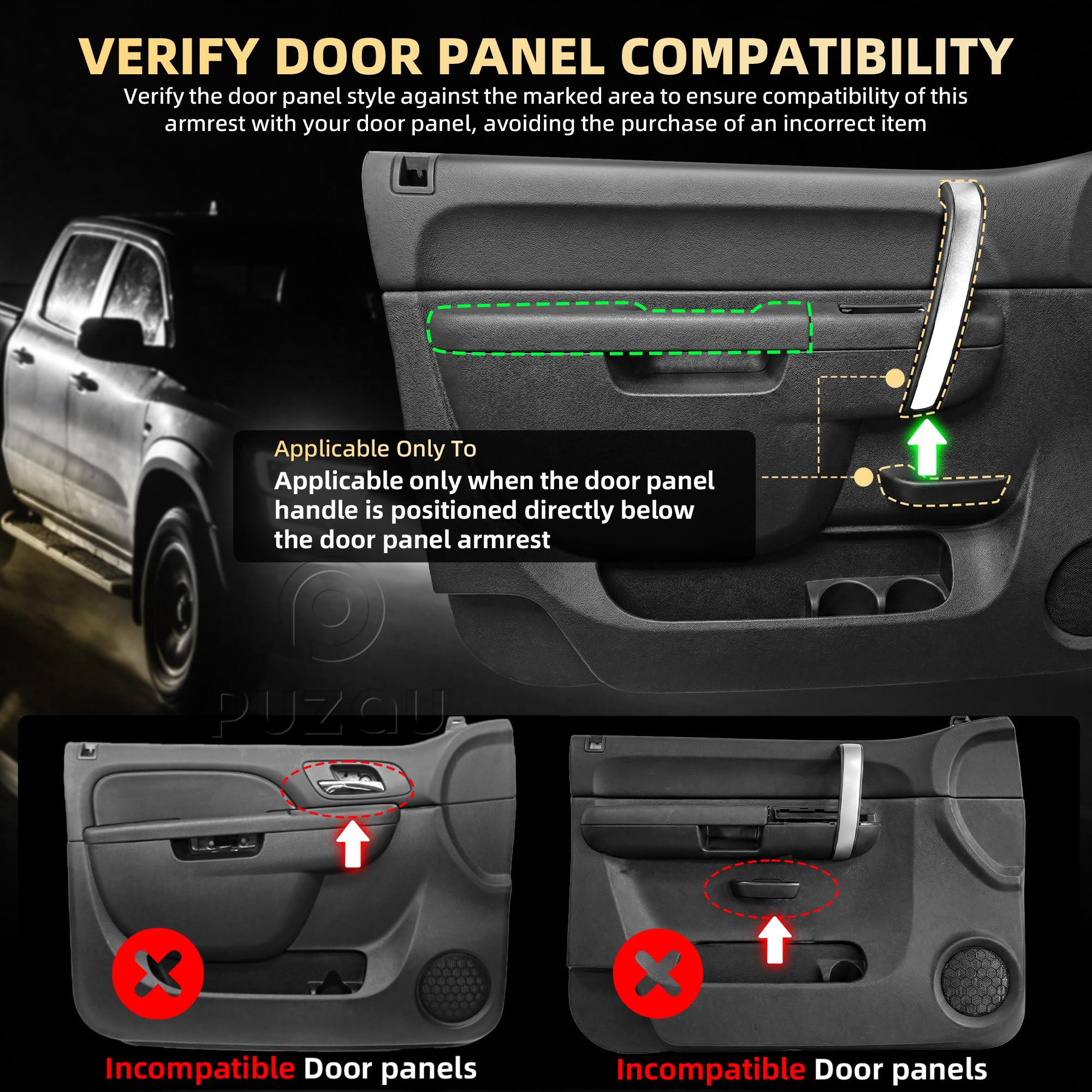 Puzau interior door handle core detail demonstrating reinforced durability
