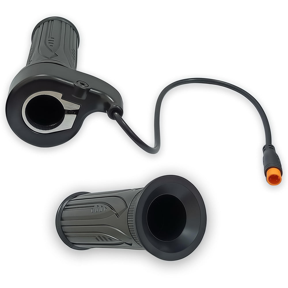 Pymga front view of throttle grip showing shape and fit benefit