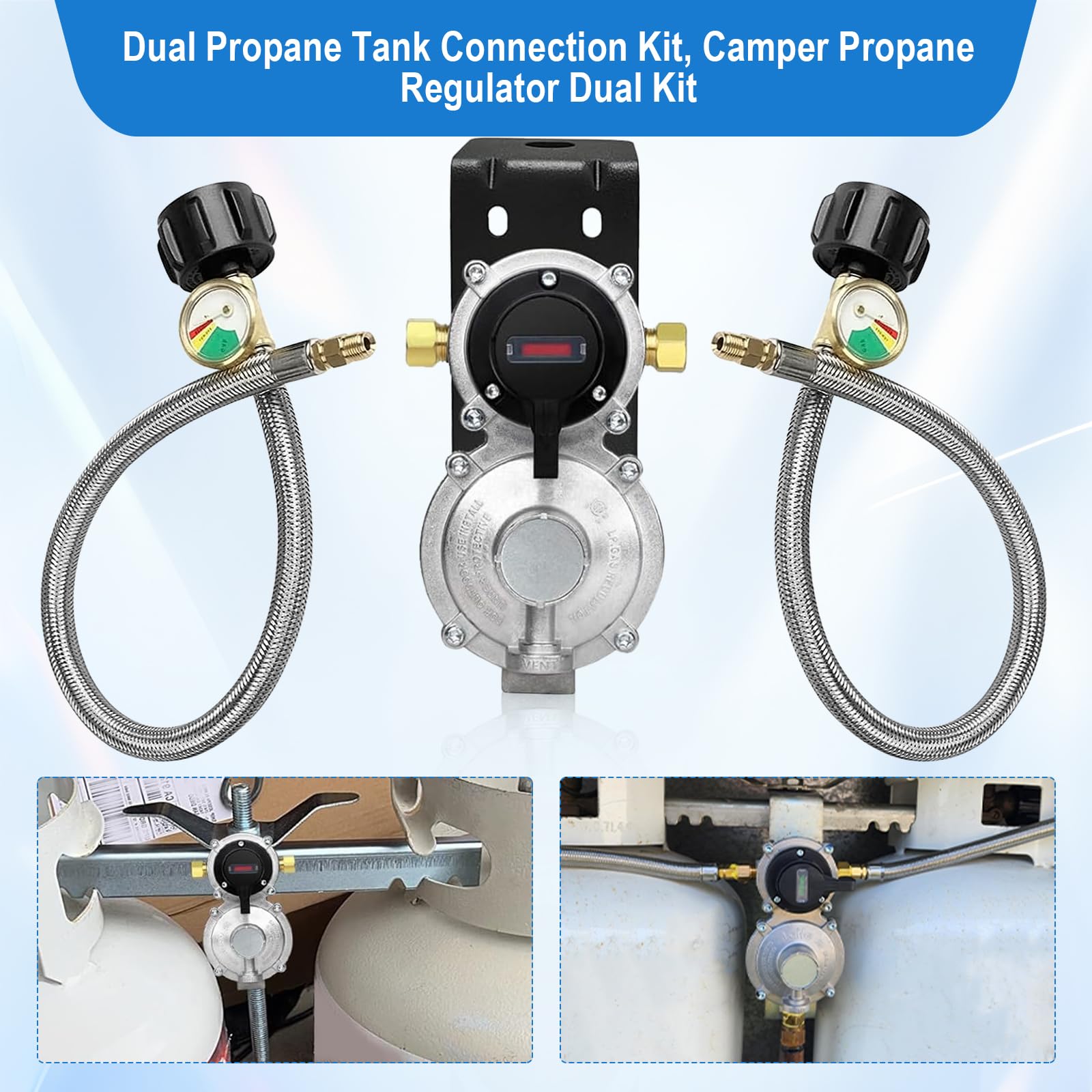 PYXGLAQ regulator installed on RV providing uninterrupted propane supply