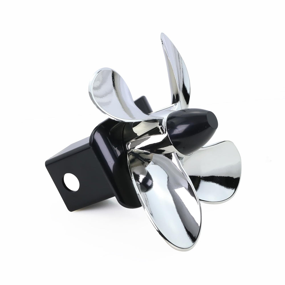 Qagea front view of hitch cover showing propeller and finish, protects receiver