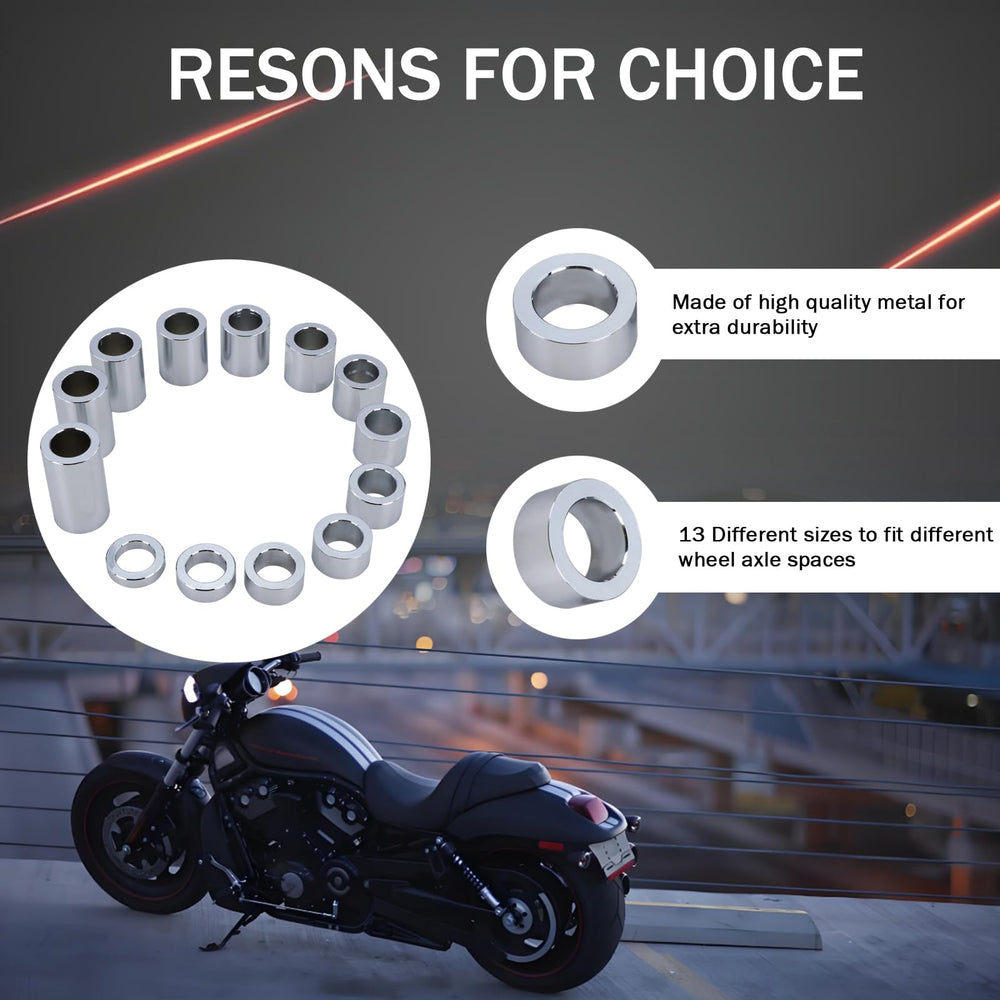 Qagea motorcycle rear wheel with spacers installed showing improved centering benefit